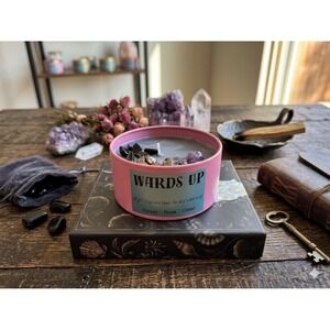 Wards Up Protection Candle Forest, Rose, Cedar Scented with Tigers Eye, Amethyst